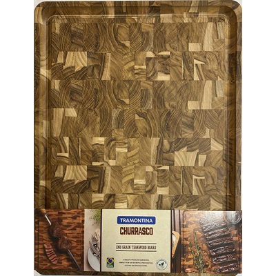 Tramontina 13422351  -  Churrasco End Grain Teakwood Chopping Board (450mmx340mmx30mm)