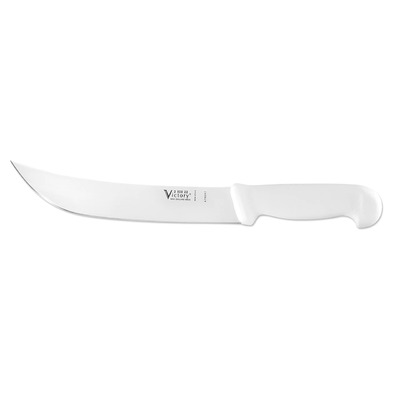 Victory Knives 250022115 - 2.5mm x 22cm Stainless Steel Steak Knife (White Plastic Handle)