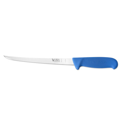 Victory Knives 250622200 - 2.5mm x 22cm Stainless Steel Narrow Filleting Knife (Blue Progrip Handle)