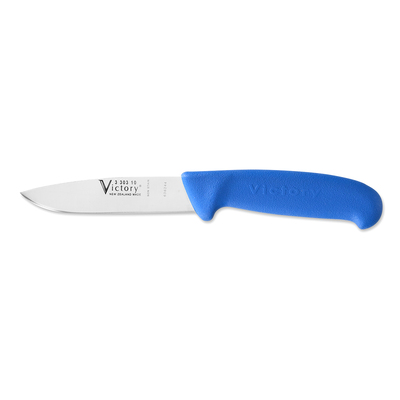 Victory Knives 330310202 - 2mm x 10cm Stainless Steel Drop-Point Knife (Blue Progrip Handle)