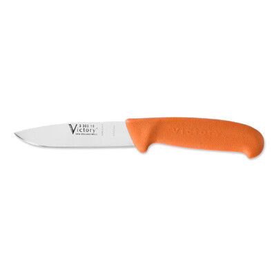 Victory Knives 330310202SOR - 2mm x 10cm Stainless Steel Drop-Point Knife (Orange Progrip Handle)