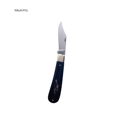 Joseph Rodgers 90BufPol - 55mm Polished Stainless Steel, Clip Point Knife (Buffalo Scales Handle)