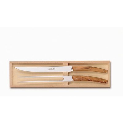 Claude Dozorme CD.032.89 - 20cm Stainless Steel Carving Set (Olivewood Handle)