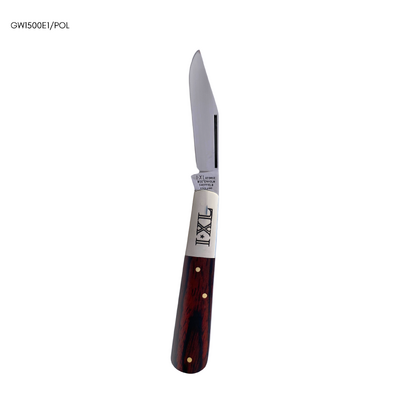 George Wostenholm GW1500E1Pol - 55mm Polished Finished Stainless Steel, Barlow Knife 1*XL (Laminated Wood Scales Handle)