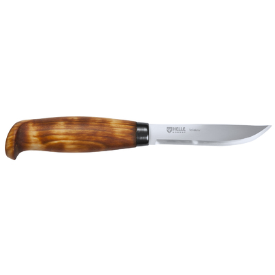 Helle- Tollekniv - 105mm Stainless Steel Tollekniv Knife (Birch Wood Handle with Leather Sheath) 