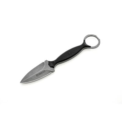 Maserin M922STW - 7cm Stainless Steel Neck Knife(Black G10 Handle, Black Stonewash Blade)