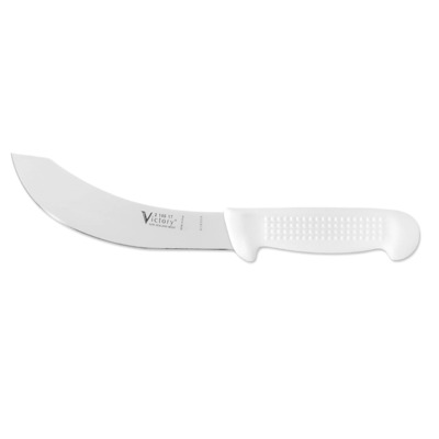 Victory Knives V210017115P - 2.5mm x 17cm Stainless Steel Skinning Knife, Hang-Sell (White Plastic Handle)