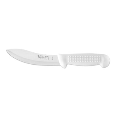 Victory Knives V220115115P - 2.5mm x 15cm Stainless Steel Sheep Skinning Knife, Hang-Sell (White Plastic Handle) 